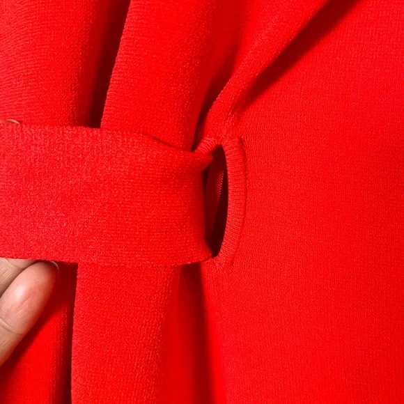 Diane Von Furstenberg Red/Coral Knit Wrap Dress - Picture 8 of 9